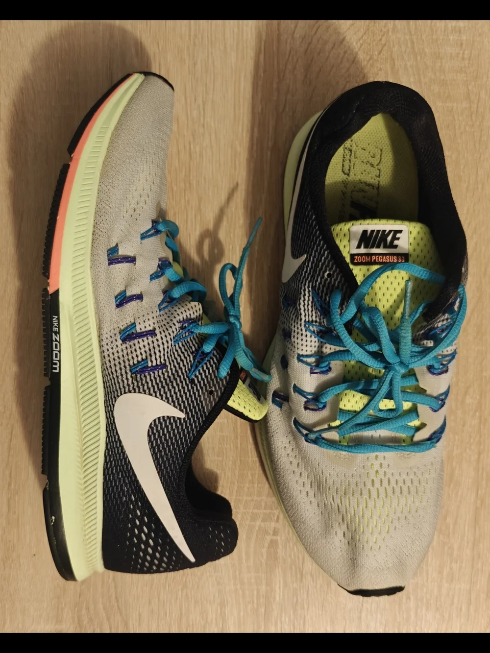 Nike Zoom Pegasus 33 Running Shoes Sneakers Womens Sz 12 Mens Size 10.5 - Picture 2 of 11